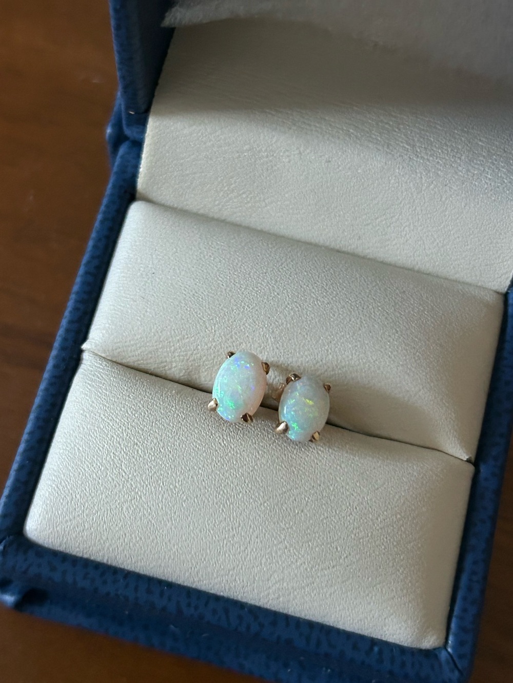 Opal Stud Earrings in 14k gold